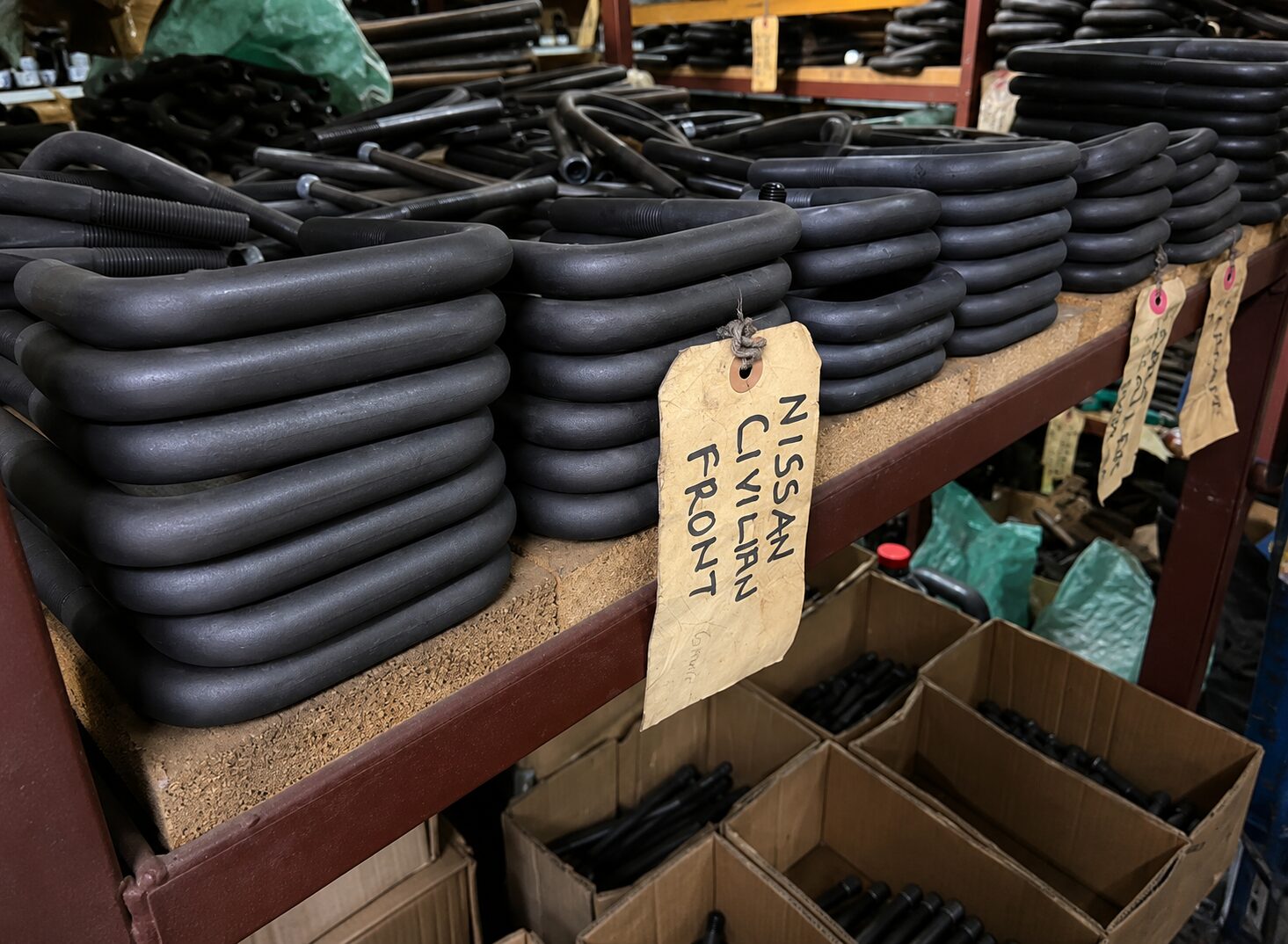 Stock of U-bolts including Nissan Civilian front U-bolts at Petfetch Springs Harare
